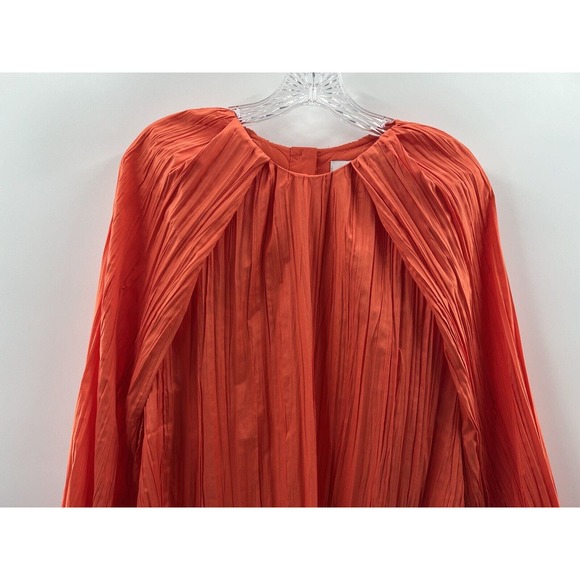 COS Women’s Pleated Long Sleeve Cape Style Open Sleeve Blouse Orange Size 38 (S) - Picture 2 of 14